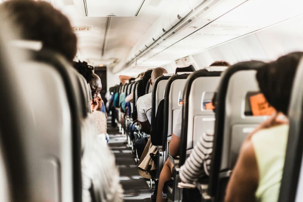airplane aisle seat view